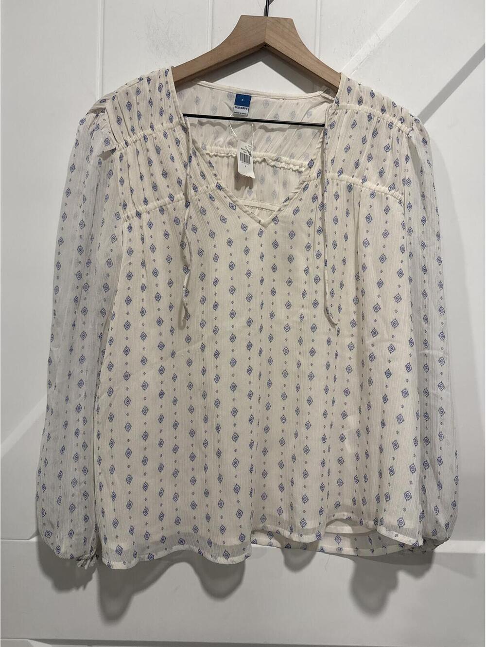 Old Navy Women's Sheer Long Sleeve Blouse, Size Small